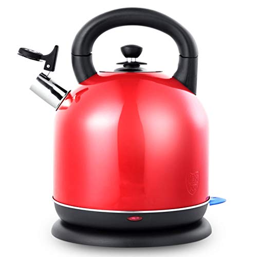 ZHANGM Bouilloire lectrique en Acier Inoxydable pour Bouilloire  th en Acier Inoxydable avec Protection Anti-bullition Chaudire  Eau bouillante Rapide, Base Amovible,Red_5L
