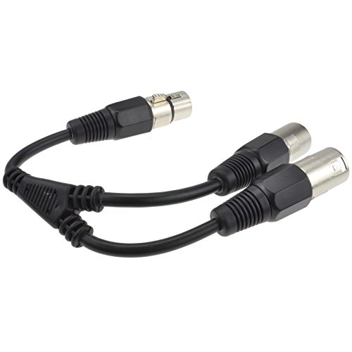 XLR Adapter Buchse Zum 2 x XLR Stecker Kabelverteiler Y-Adapter Combiner Kabel Anschlusskabel 25 cm - 3