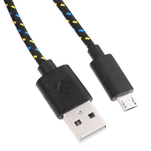 JUNGEN 2m Premium Micro USB auf USB Kabel mit Metallstecker Nylonmantel besonders strapazierfähig flexibles Lade- und Datenkabel mit vergoldeten Kontakten für Android, Samsung, HTC, und mehr (schwarz) - 4