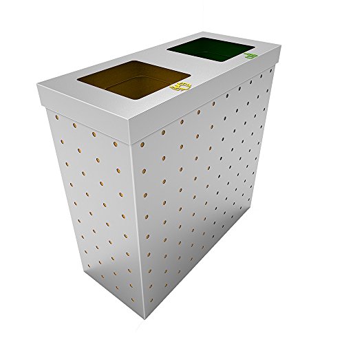 Preisvergleich Produktbild poubelledirect Abfalleimer Mülltrennung 2 Becken x 30L – Gelb, Grün – Oslo