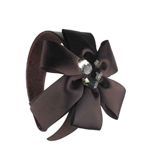 Johnny Loves Rosie Anna Ribbon Flower Headband with Gem Center