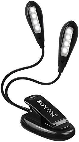 Clip, 2-niveaux Bright LED Reading Lamp for Children, Artists and Readers (Rechargeable, Flexible 4 LED)