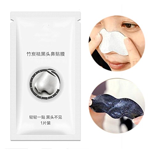 Nase Maske, Black Head Remover, Tiefenreinigung Mitesser Akne Maske Mitesser Gesichtsmaske Entfernen Mitesser Mask Aktive Bambus Kohle Formel Tearing style Deep Cleansing Purifying Peel off Acne Treatment Black Face Mask (10PC) - 2