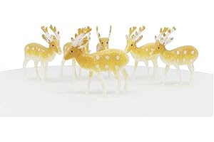 Anniversary House 6pcs Reindeer Plastic Cake ToppersChristmas Cake Decorations, Christmas Cake Toppers, Yule Log Decorations, Traditional Non-Edible Decorations, BX164 UK