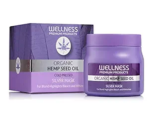 Wellnes Organic Hemp Seed Oil Cold Pressed Silver Mask for Blond Hair 500ml 16.9 fl.oz
