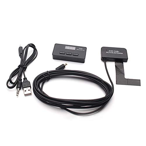 Preisvergleich Produktbild YSHtanj DAB-Empfänger, Autoradios und Zubehör, Empfänger DTR168, universal, DC 5 V, Heimauto, 3,5 mm AUX in DAB DAB+ Empfänger Antennen-Kit