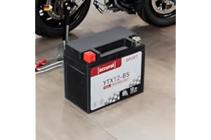 Accurat batterie moto YTX12-BS Gel 12V 12 Ah 150x87x130 mm – Batterie de Démarrage Haute Performance Sans Entretien, Résistante aux Vibrations, Batterie UTV, Batterie ATV