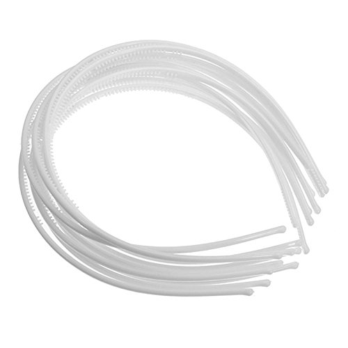 SODIAL(R) 10 PCS girl women hair accessory plastic headband 4mm White