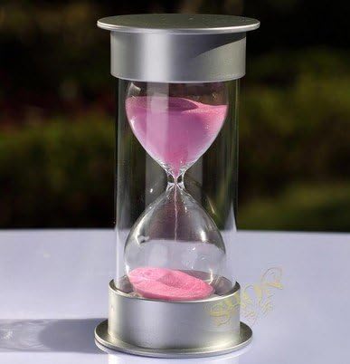 Silver Cover Sandglass Hourglass 30 min Timer - pink