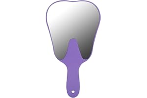 HAPIVIDA Specchio per Denti, Specchio Portatile a Forma di Dente Specchio per Ispezione dei Denti con Manico in Plastica Igiene Orale Ispezione per Bocca Specchio per Denti Accessorio per Denti(Viola)
