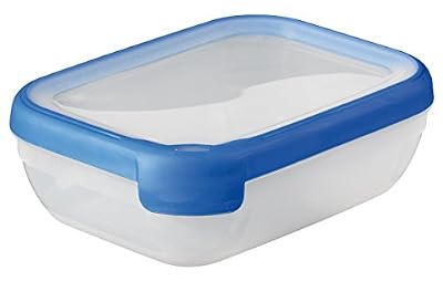 Curver 2044943 New Grand Chef Boîte Fraîcheur Rectangulaire Plastique Transparent/Bleu 1,2 L
