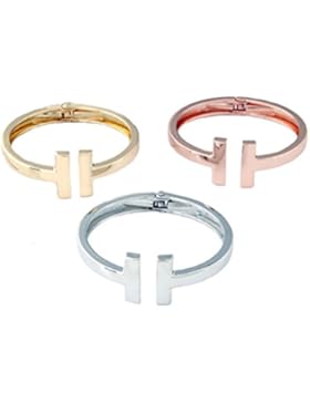 Geometrische Fashion Statement Armspange Armklammer Armreifen in Gold Silber oder Kupfer Weissgold-Optik von DesiDo