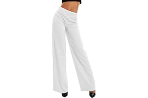 Toocool Pantalon Femme Chic et Élégant, Pantalon Palazzo pour Femmes à Taille Elastique Fluide Classique pour Femmes VI-9292