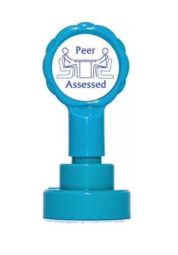 Peer Assessed Self Inking Rubber Stamp - Ideal For School Teachers - Blue Ink