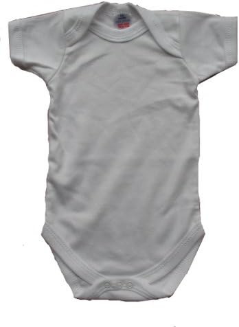 3 (THREE) x Soft 100% cotton Baby Vest bodysuit Plain Pink Blue or White 0-3 or 3-6 months (0-3 months, White)