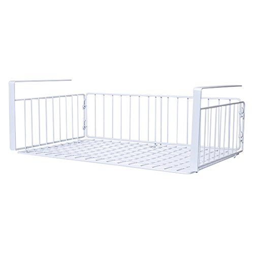 YOMYM Panier Suspendu Rangement pour Etagère de Cuisine Placard Dressing Bureau Panier de Stockage Métallique Paniers à étagères empilables (1pcs)