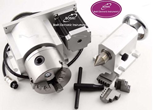 Preisvergleich Produktbild CNC-Gravurmaschine Rotations-Achse 80 mm 3-Backen-Bohrfutter 4. Achse