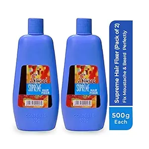 Simco Supreme Hair Fixer, Combo Pack of 2, 500 ml each | Fix Beard & Moustache with Extra Hold & Shine