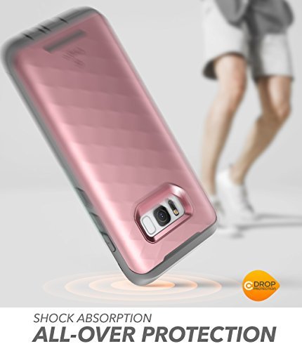 Carcasa Clayco  Hera Series  Para Galaxy S8  Plus  Carcasa Resistente con Protector de Pantalla Integrado Para Samsung Galaxy S8  Plus  Version 2017   Rose-oro 