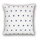 Dekokissen Kissenbezug Kissen 80cm x 80cm Sternchen Blau auf weiß (A10)