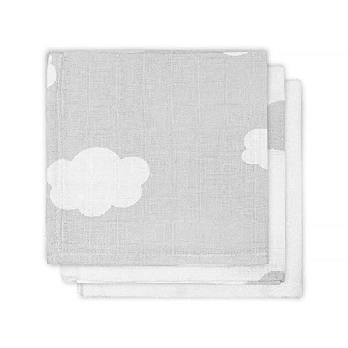 Jollein 537-848-65057 Mull Mundtuch Clouds, 3 pack, grau
