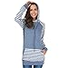 Produktbild FeiBeauty 2018 Damen Bekleidung T Shirt Herbst und Winter Stripe Rundhalsausschnitt Langarm Sweatshirt mit Kapuze Frau Bluse Langer Abschnitt Sweatjacke Hoodie Oberteile
