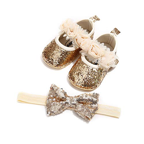 gold sequin baby shoes