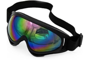 alslovkar Occhiali da sci, Occhiali protettivi, Occhiali di sicurezza, Occhiali da sole antipolvere per sport all'aria aperta Occhiali da ciclismo per moto da bicicletta(Nero)