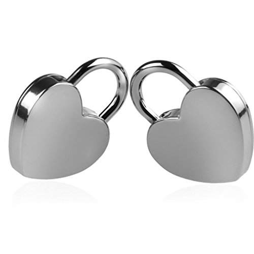 MagiDeal Los Von 3 Vintage-Stil Mini-Schloss Schlüsselschloss Herz Silberne Farbe Geformt - 3