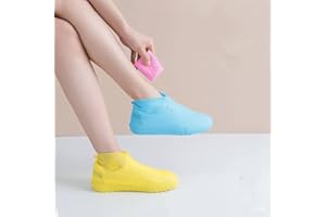 MNIXY NC 2 paia di copriscarpe impermeabili in silicone antiscivolo da uomo, donna e bambini, copriscarpe riutilizzabili e pieghevoli