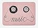 Produktbild Music Bath Mat, Music Letters Written by Cassette Tape Loud Improvisation Beat Pulse Tempo Image, Plush Bathroom Decor Mat with Non Slip Backing, 23.6 W X 15.7 W Inches, Pink Black
