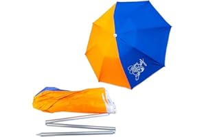 SUN & SURF Kompaktowy parasol przeciwsłoneczny 180 cm składany parasol UPF 50+ UV Kij zwijany 60 cm z torbą w zestawie, super wytrzymały., Biały,, Grande