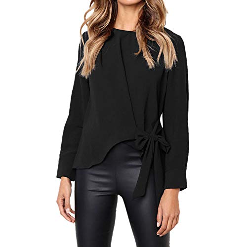 Camisas Mujer, BBestseller 2018 Nuevo Blusas para Mujer Vaquera Sexy Gasa Tops Camisetas Mujer Cremallera Manga Corta Blusas Fiesta Camisetas Pulóver Ropa cálida Mujer (M, Negro)