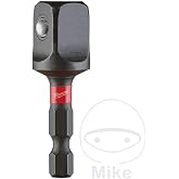 Milwaukee SHOCKWAVE Lokma Anahtarı 50 mm, 1/4 in&ccedil; Altıgen 1/2 in&ccedil; Kare &uuml;zerinde, &Ouml;zel &Ccedil;elik Adapt&ouml;r Seti