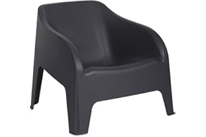 MONDO VIRO UN MONDO A CASA TUA Mondo Viro Ensemble de jardin en résine Petra table conteneur et fauteuil d'extérieur (Fauteuil anthracite)