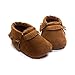 Welen Baby Infant matte texture handmade tassels soft bottom toddler shoes 13 UK / 12-18 Mo. Dark Brown
