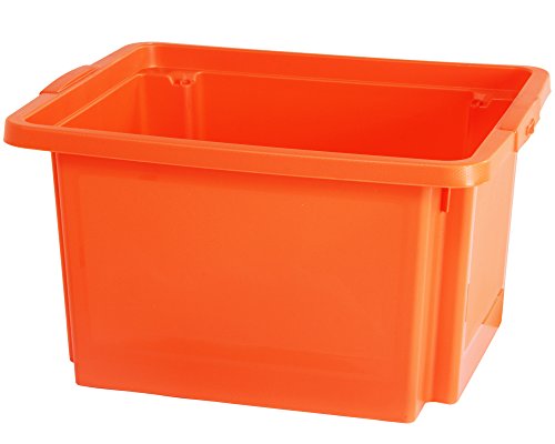 Aufbewahrungsbox Lagerbox Allzweckbox – Dreh- und Stapelbox H, nestbar, orange - 2