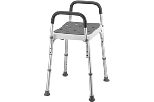 Relax World Sgabello da Doccia 6 Altezze,Sedia da doccia per Anziani Bagno, Sedile per Vasca da Bagno Antiscivolo, Sedia Vasca Disabili Regolabile,Portata 150 kg,Dimensioni: P42 x L52 x H59 – 71.6 cm