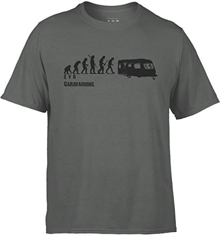 Mans Evolution T-Shirt EVO Mens APE To Caravan (Caravanning) Grey/Charcoal Tee Gift Present Idea - XXX-Large