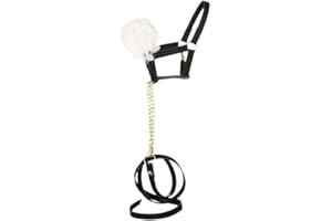 Panduro Hobby Horse Licol en cuir avec poignée, beau duvet et coupe dorée - Accessoire pour cheval de bataille