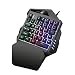 Produktbild Jamicy Gaming Tastatur, Office Tastatur, LED-Hintergrundbeleuchtung mit 35 Tasten Ergonomische Einhand-Gamer-Gaming-Tastatur für Laptop/PC/Mac