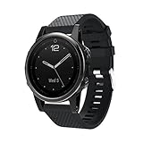 Altsommer 20mm Ersatz-Silikagel-Weicher Schnellverschluss-Kit-Band-Bügel für Garmin Fenix 5S GPS-Uhr，Uhrenarmband，Ersatzband Watch Armband mit Silikon für Herren, Damen (Schwarz)