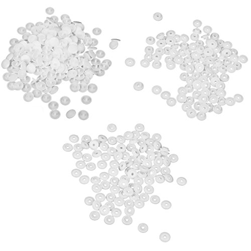 Resin Snap Fasteners Buttons Poppers 10.7mm Pack of Approx.100 Sets White