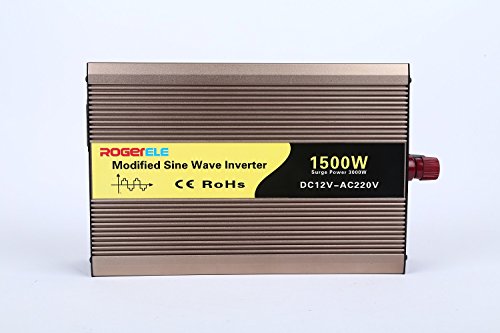 Preisvergleich Produktbild CHANG Automobilinverter, 1500W12V / 24V Modifizierter Welleninverter, Stromrichter, Vollumrichter,1500W,12V