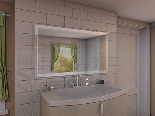 Badspiegel mit Beleuchtung New York M303L4: Design Spiegel für Badezimmer, beleuchtet mit LED-Licht, modern, groß, ohne Rahmen, rahmenlos – Kosmetik-Spiegel Toiletten-Spiegel Bad Spiegel Wand-Spiegel mit Beleuchtung - 2