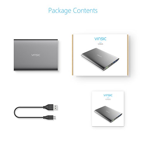 Caricabatterie Portatile Batteria Esterna, VinsicÂ® 20000 mAh Batteria di ricarica Smart USB dual-port USB Tipo C Caricatore portatile per Samsung, iPhone, Huawei e Altri Smartphone Android