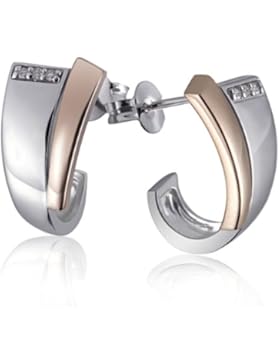 Goldmaid Damen-Ohrstecker 925 Sterlingsilber Bicolor Diamanten (0.05 ct)