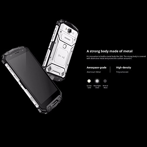 DOOGEE S60 - 5,2 Zoll FHD Wasserdicht / Shockproof / Staubdicht 4G Smartphone, 5580mAh Batterie 12V2A Schnelle Ladung (drahtlose Ladung unterstÃ¼tzt), Helio P25 2.5GHz Octa Core 6GB 64GB, 21.0MP Kamera NFC GPS Metallrahmen - Schwarz