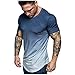 Produktbild AHAYAKU Fashion Herren Sommer Slim Casual Fit Farbverlauf Kurzarm Top Bluse