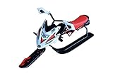 xelba Luge Skibob Unisexe pour Enfant - 130 x 50 x 50 cm - Blanc/Rouge